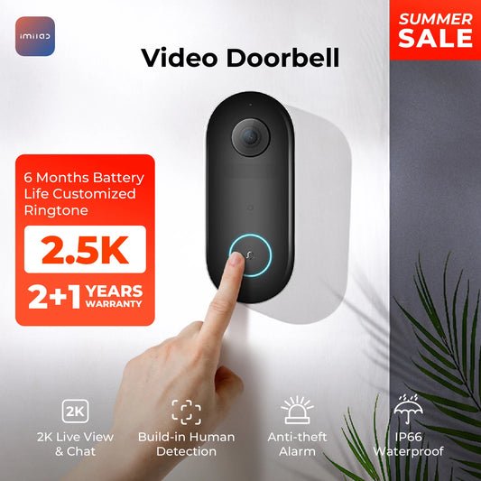 IMILAB Smart Home Video Doorbell Camera WiFi 2.5K Security Protection Human Detection Local Storag Instant Alert 5200mAh