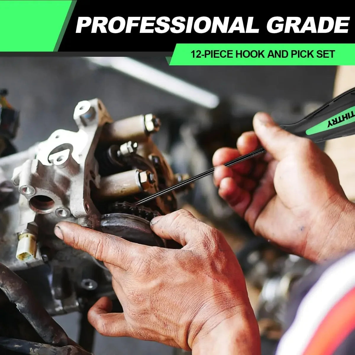 12 Piece Pick and Hook Tools Set, Auto Oil Seal O Ring Gasket Removal Puller, Long and Mini Pick Tool Set, Silver