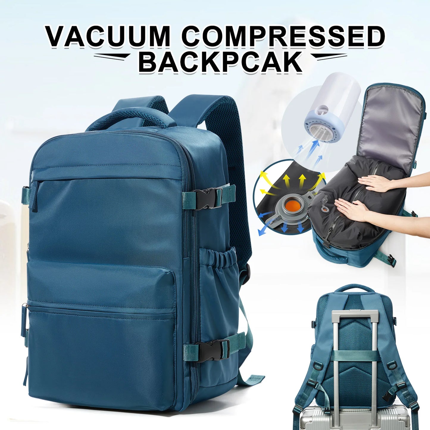 Unisex 15.6 Inch Laptop College Backpack Vacuum Travel