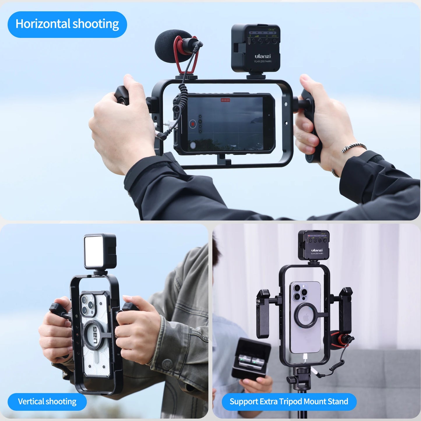 Ulanzi MG001 Filmmaker Cage For IPhone Dual Handles Rig