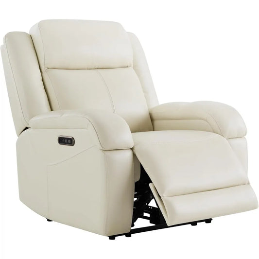 Watson & Whitely Genuine Leather Power Recliner Chairs for Adults, Wall Hugger RV Recliner with Power Headrest & Charging Ports,