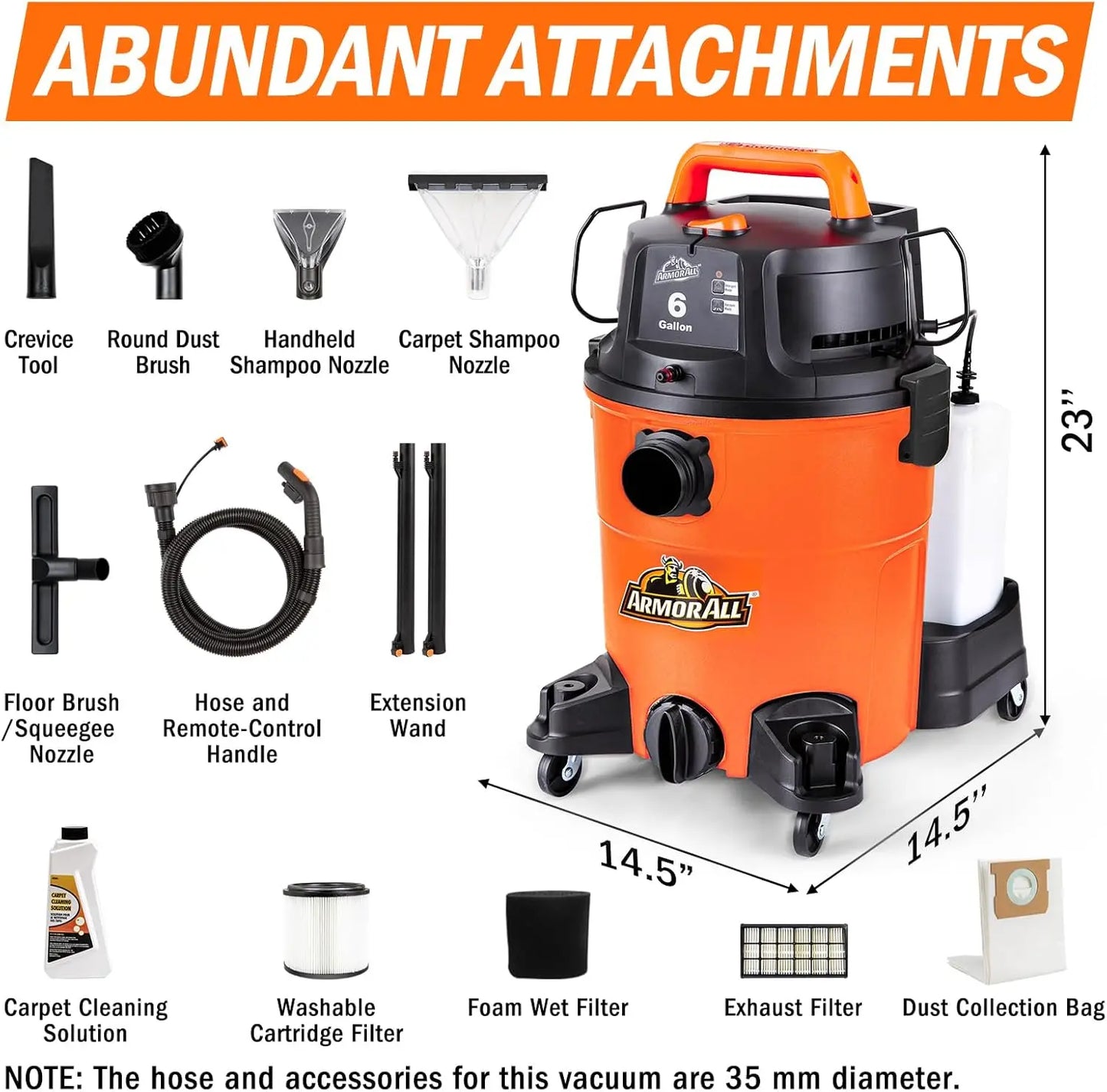6-Gallon* 5.5 Peak HP\u2020 3-in-1 Wet/Dry/Upholstery Shampoo Vacuum Cleaner \u2013 VK609PFR 0901