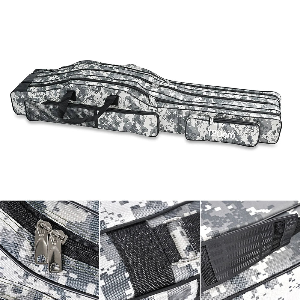 3 Layer Folding Fishing Tackle Backpack 120cm Rod Carrier