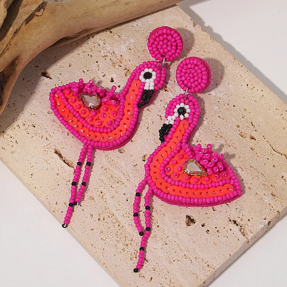 AENSOA Bohemian Starfish Seed Bead Drop Earrings Women