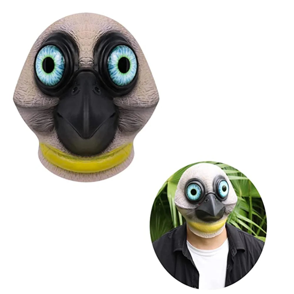 Latex Full Head Animal Bird Dove Dodo Parrot Pigeon Crow Masquerade Props Mask