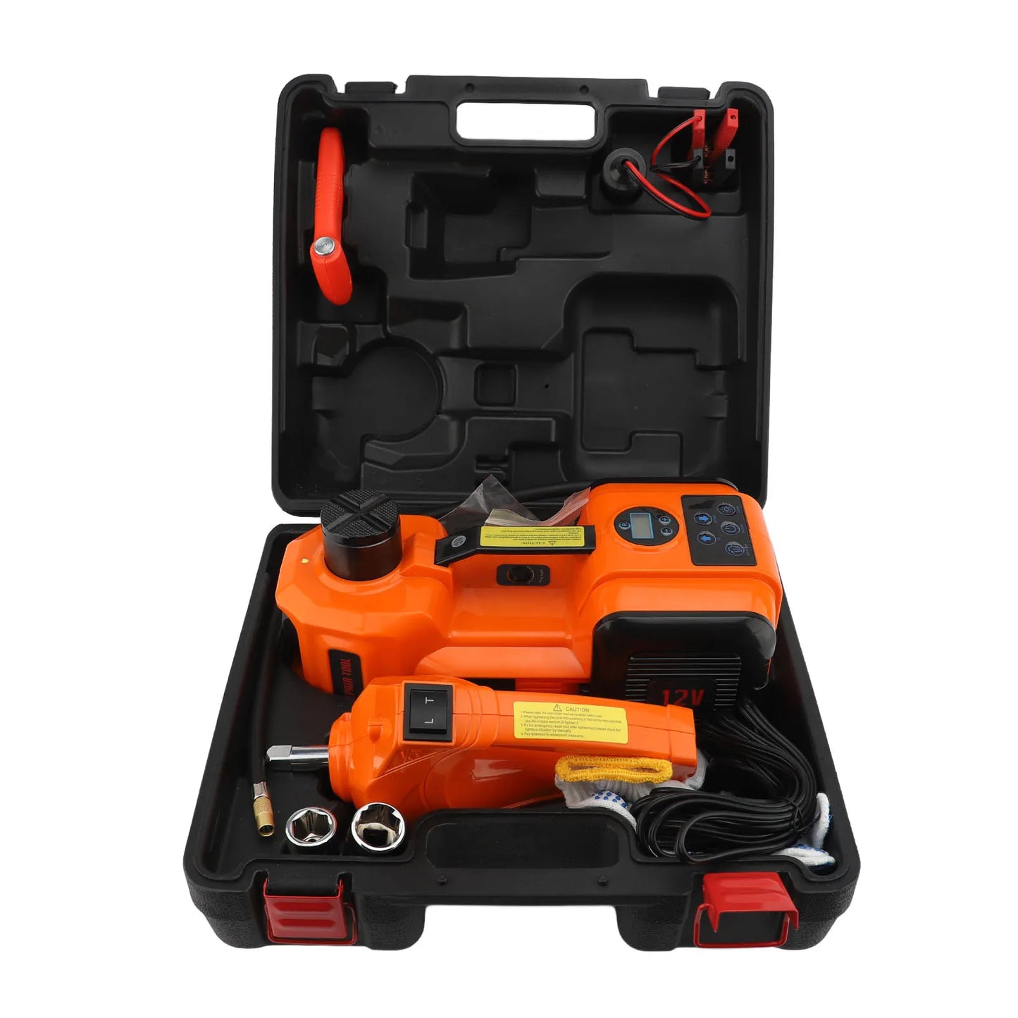 Protable 12V Electric Hydraulic Jack Digital Display 5 Ton Car Jack Wrench and Inflator Function 135-360MM 155-450MM 235-530MM