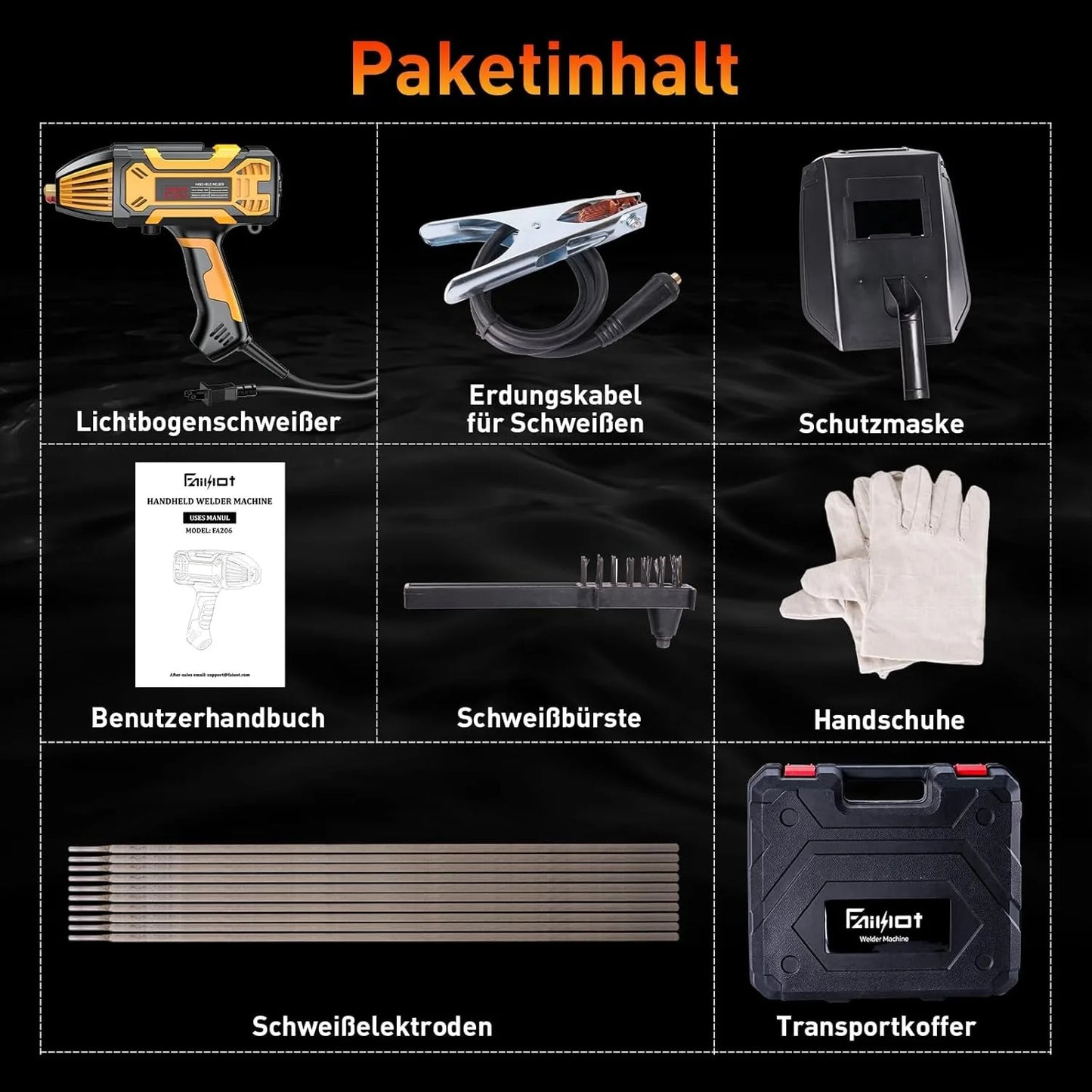 Handheld Welder ARC IGBT 120A with 6 Variable Current Settings FA206 Electrodes Welding Machine for Machine Wire 3/32"-1/8"