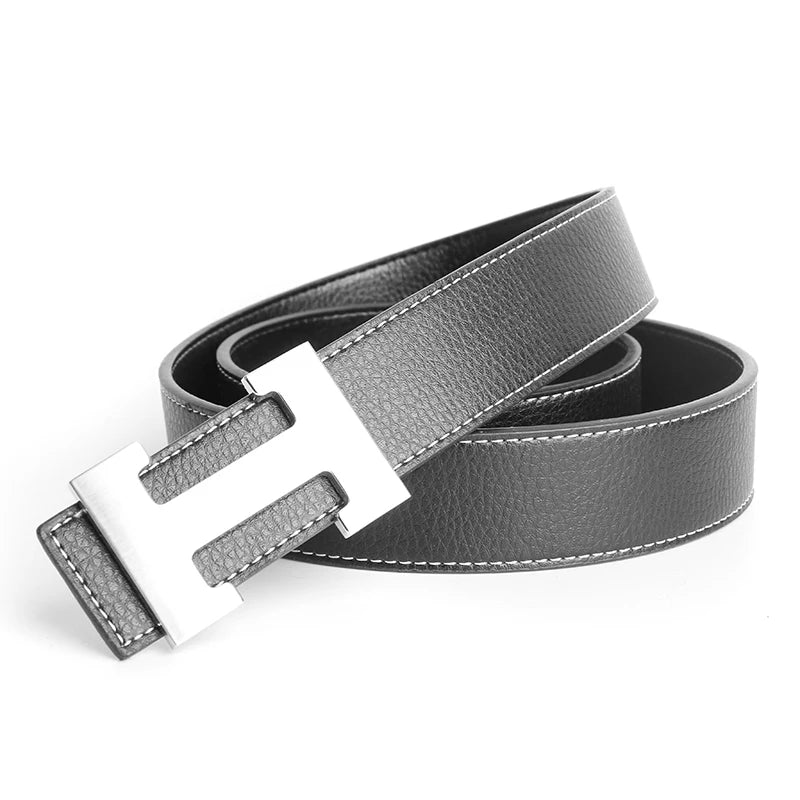 Red Luxury Designer Brand Cowhide H Belt Men High Quality Women Genuine Real Leather Dress Cowhide Strap for Jeans Waistband