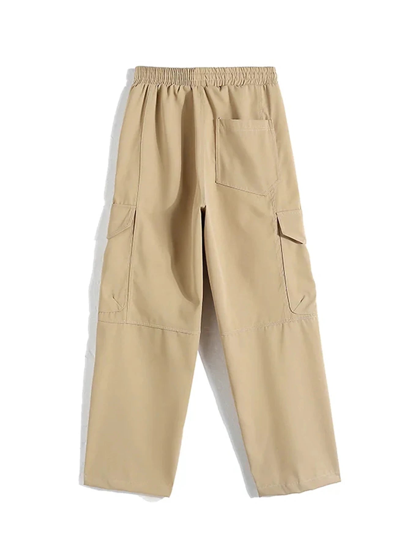 Men's Autumn-Winter Cargo Jogger Fleece Sweatpants Loose Multi-Pocket Long Trousers for Hip Hop Street Style