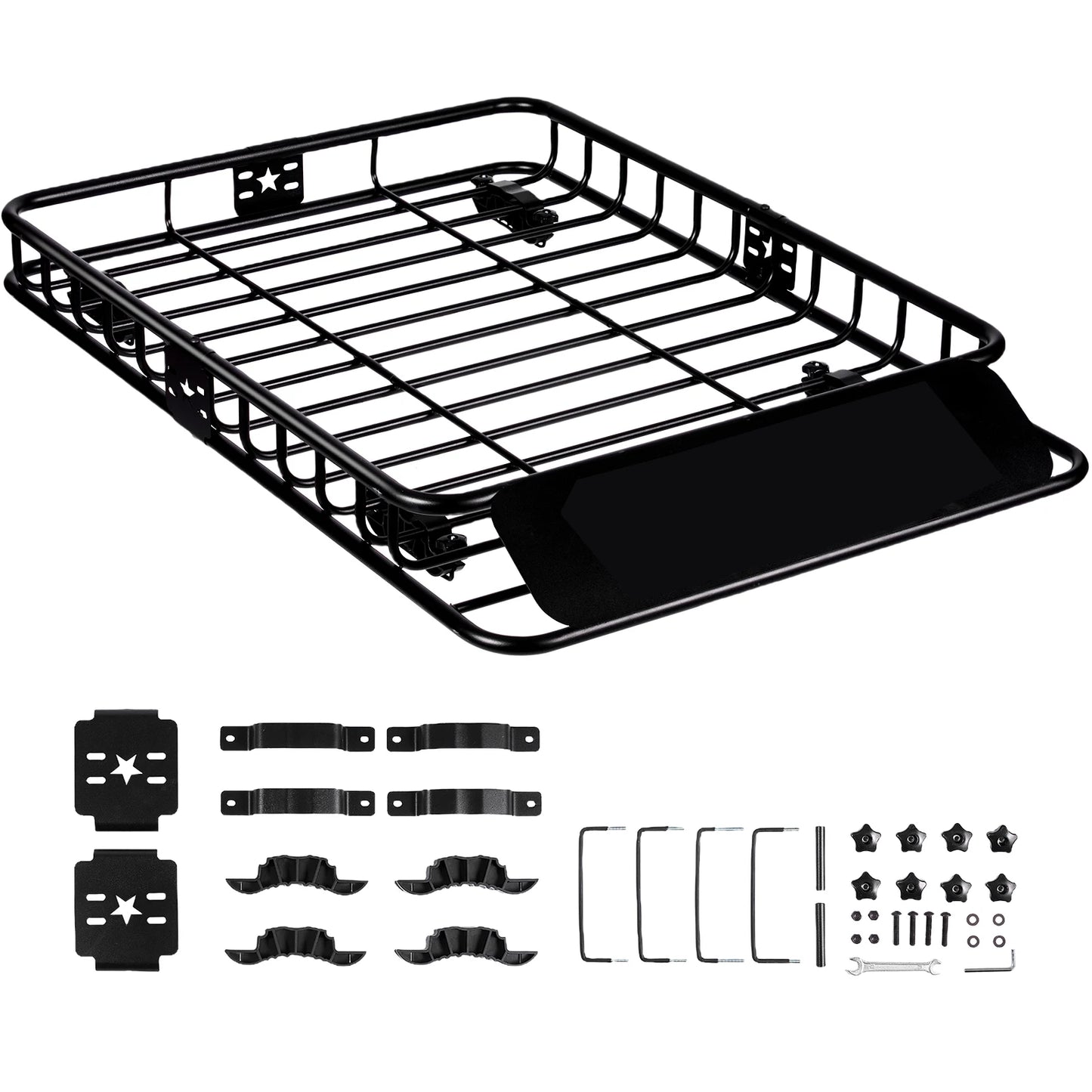 SucceBuy Roof Rack Cargo Basket 46"x36"x4.5" / 51"x36"x5" Rooftop Cargo Carrier Heavy-Duty 200LBS Capacity for SUV Truck Vehicle