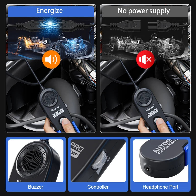 2025 VDIAGTOOL V200PRO Automotive Power Circuit Probe 12V 24V Circuit Tester Electrical System Diagnostic Tools with 40FT Cable