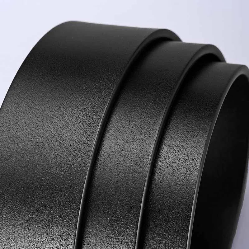 120 130 140cm Leather Cowhide Men's Belt Fashion Metal Alloy Pin Buckle Adult Luxury Brand Jeans Business Waist Male Strap Brand