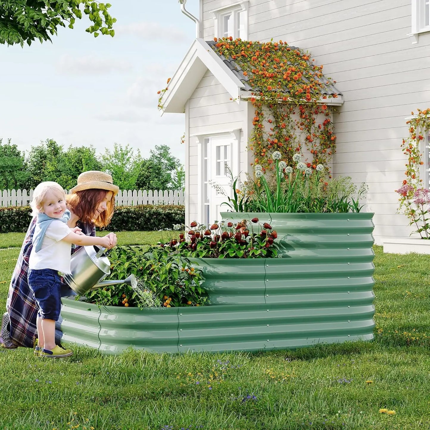 Raised Garden Bed, Outdoor Planter Bed, Metal Planter Box for Gardening and Planting,Metal Garden Bed for Vegetables