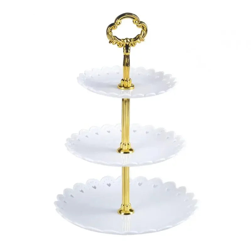 European Tray Holiday Party Three-layer Fruit Plate Dessert Candy Dish Cake Stand Self-help Display Home Table Decoration Trays