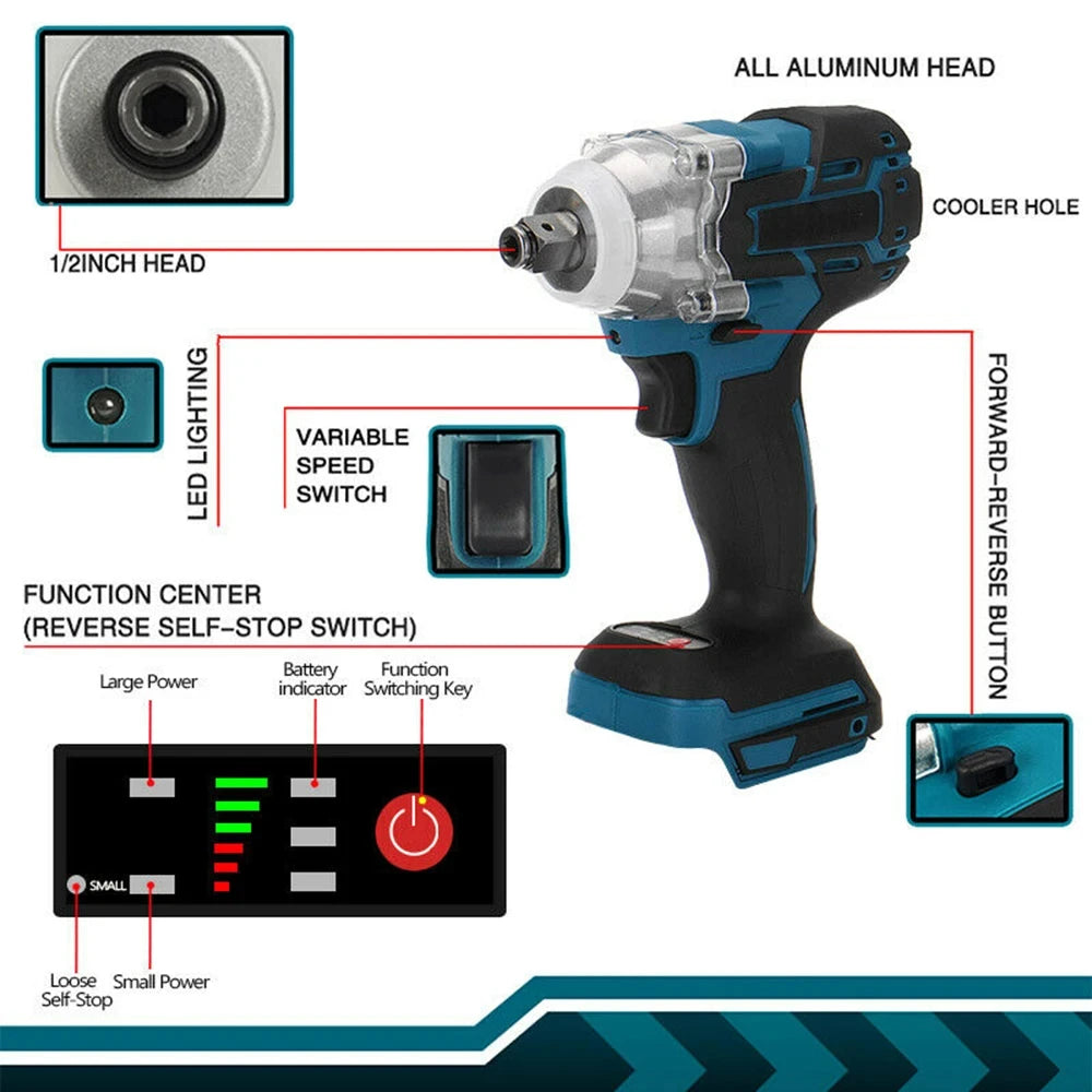 For Makita 125mm Brushless Electric Angle Grinder 18V Battery Devices Combo Kit Impact Wrench Battery Power Tool Sets