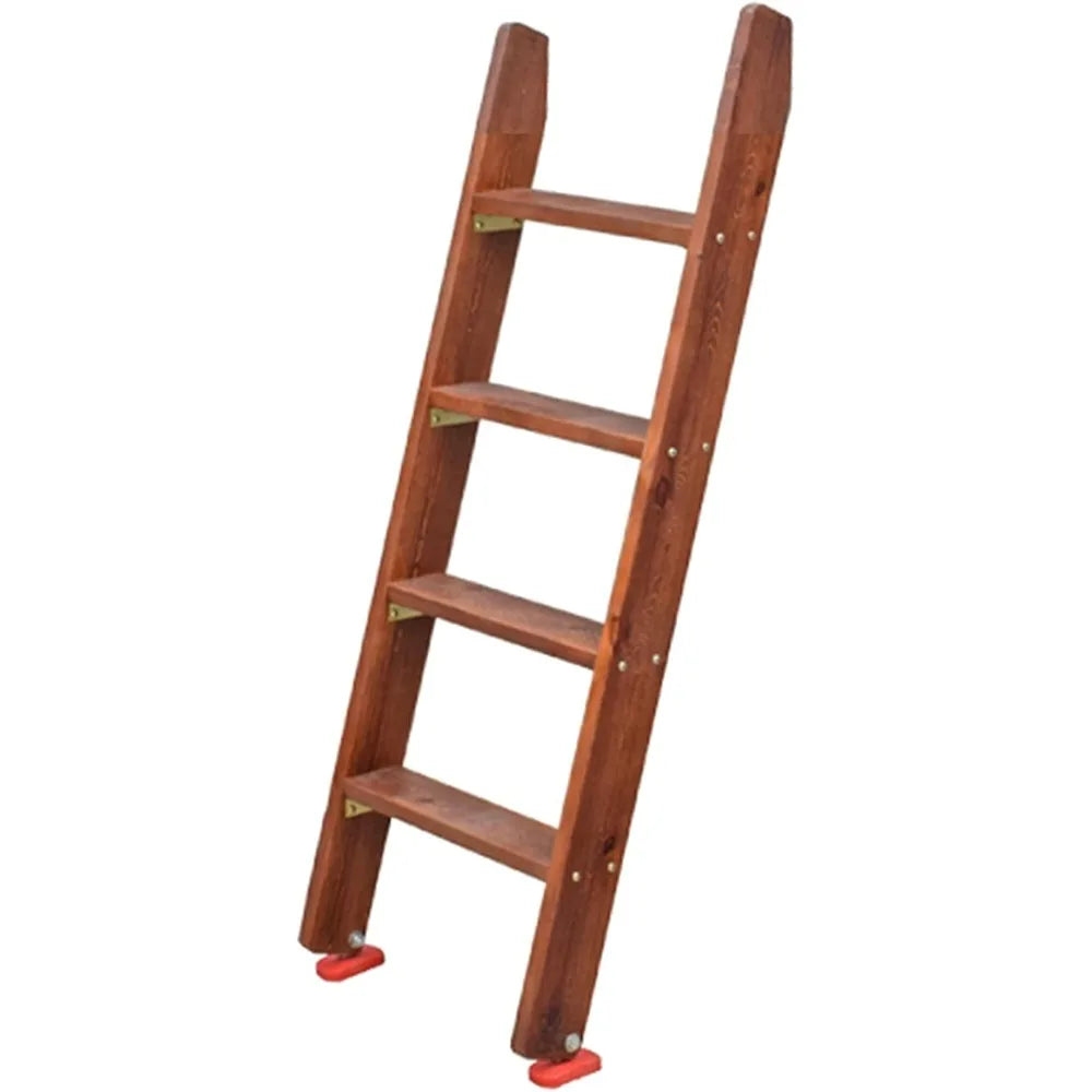 Bunk Bed Ladder 3 Step/4 Step/5 Step Bunk Bed Ladder for Heavy Duty People, Wooden Loft Bed Ladders with Hooks Bracket and Anti-
