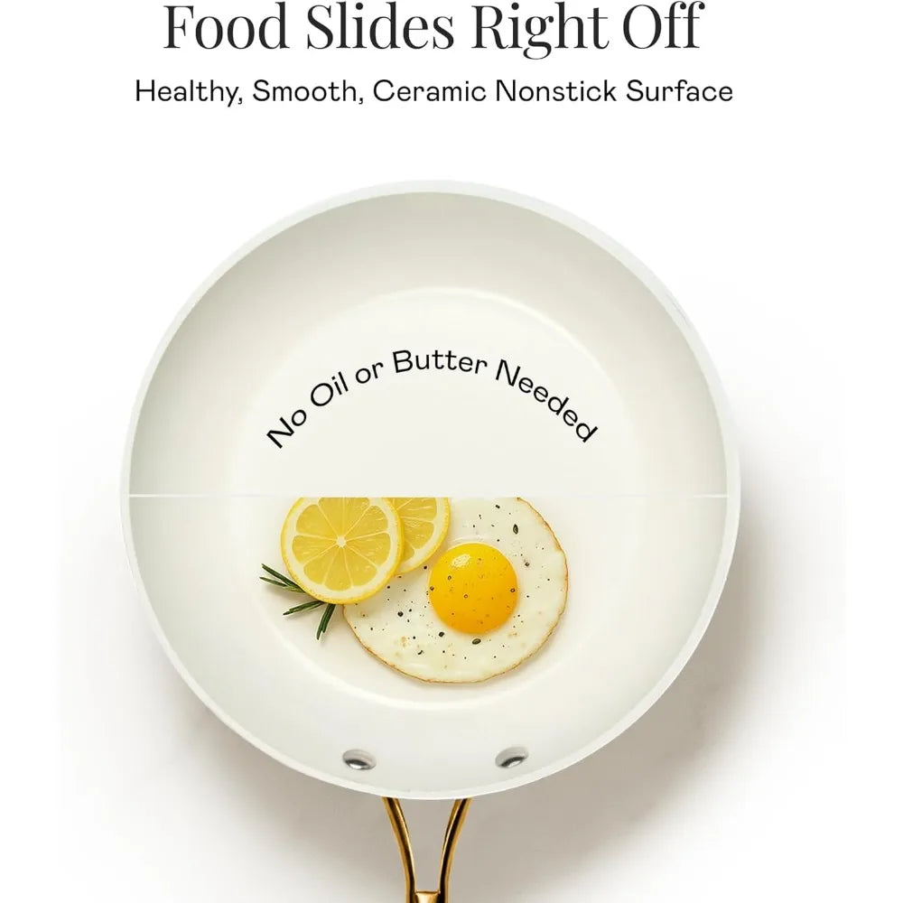 12 Piece Ceramic Nonstick Cookware Set With Steamer