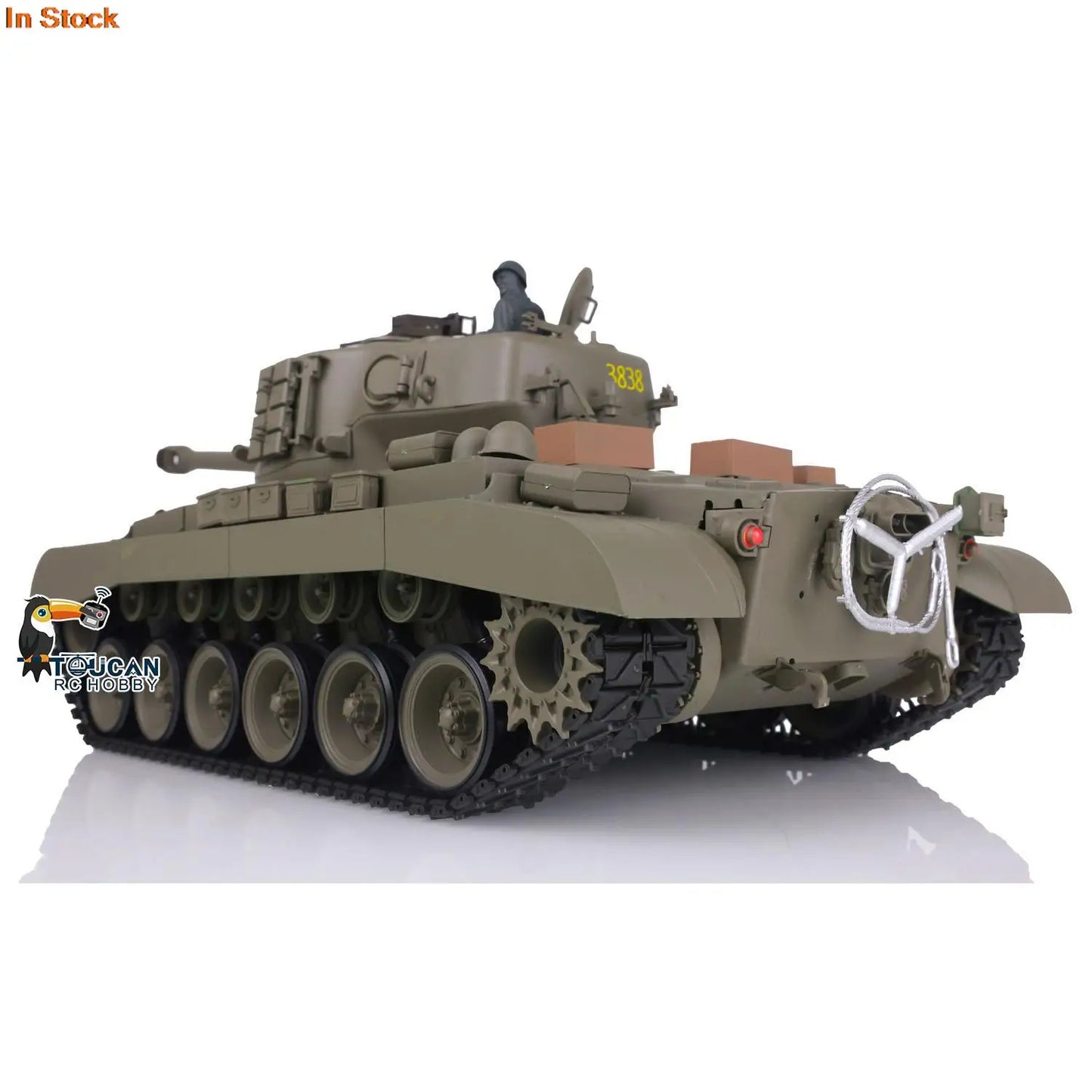 US Stock 2.4Ghz Powerful RC Tank Model Heng Long 1/16 M26 Pershing 7.0 Plastic RTR 3838 High Speed Combat Style Toy Panzer