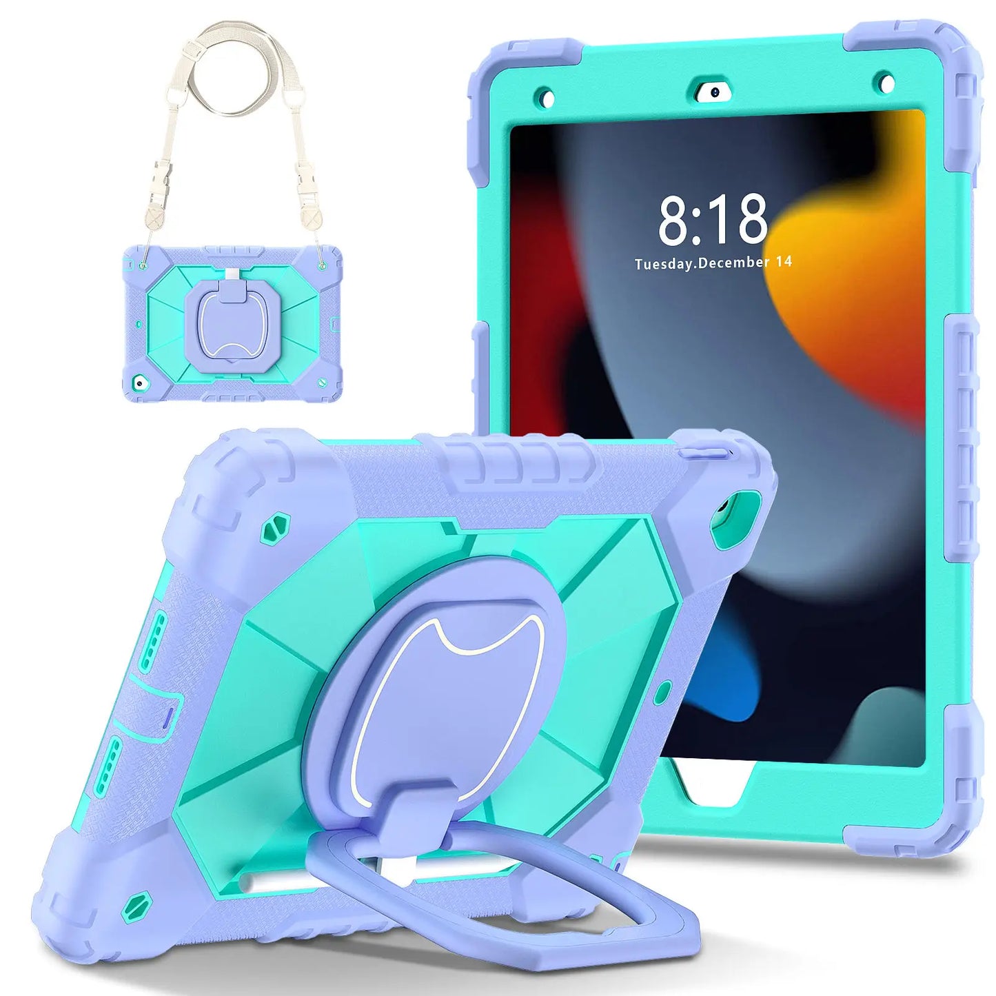 for iPad 5th/6th/7th/8th/9th/10th 2022 Air 4/5 Pro 11 Pro 9.7 Case with Pencil Holder with 360 Rotating Foldable Stand Cover