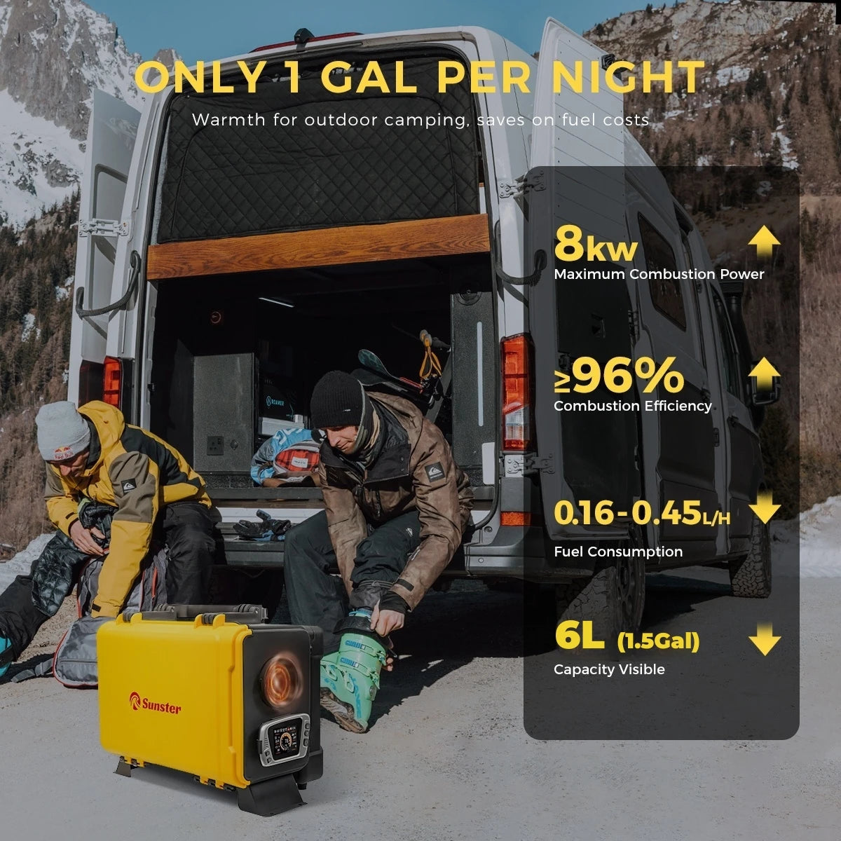 8KW 12V 110-240V Portable Diesel Air Heater With Bluetooth APP&LCD  Parking Night heater for Car RV  Camper Tent Garage Home