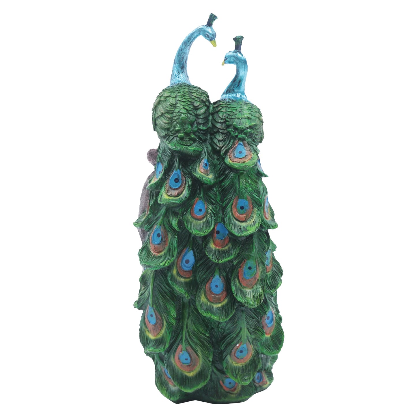 Peacock Waterfall Fountain Desktop Ornament Indoor Feng Shui Water Sound Decor, Rockery Waterfall Resin Fountain Ornament Decor