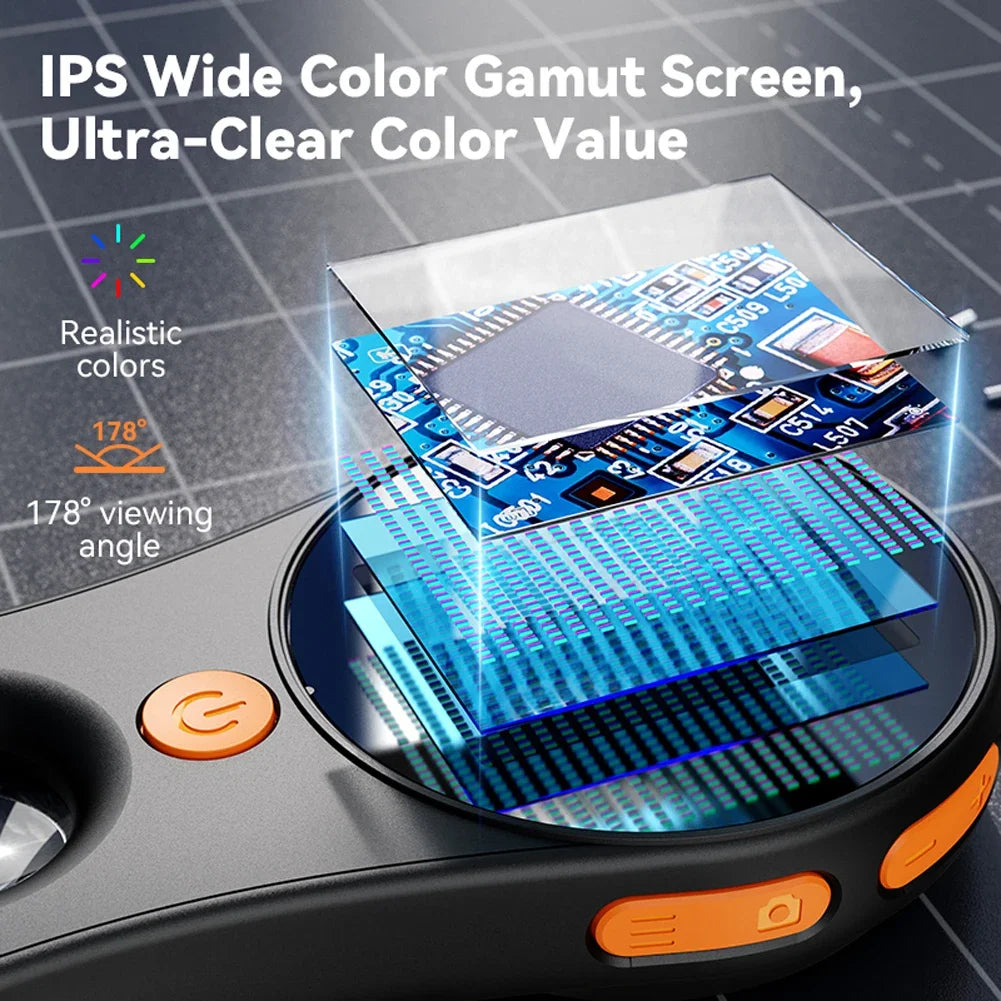 500X Portable Microscope Camera 2 MP Kids Pocket Microscope 2 Inch IPS Screen with 8 LED Light Kids Outdoor Biological Equipment