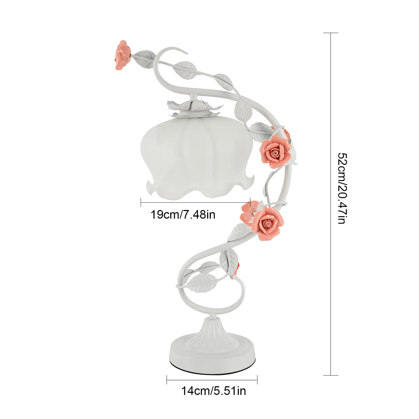 Modern Bedside Lamp, Flower Glass Table Lamp Stained Glass Flower Table Reading Lamps Nightstand Desk Lights with Switch