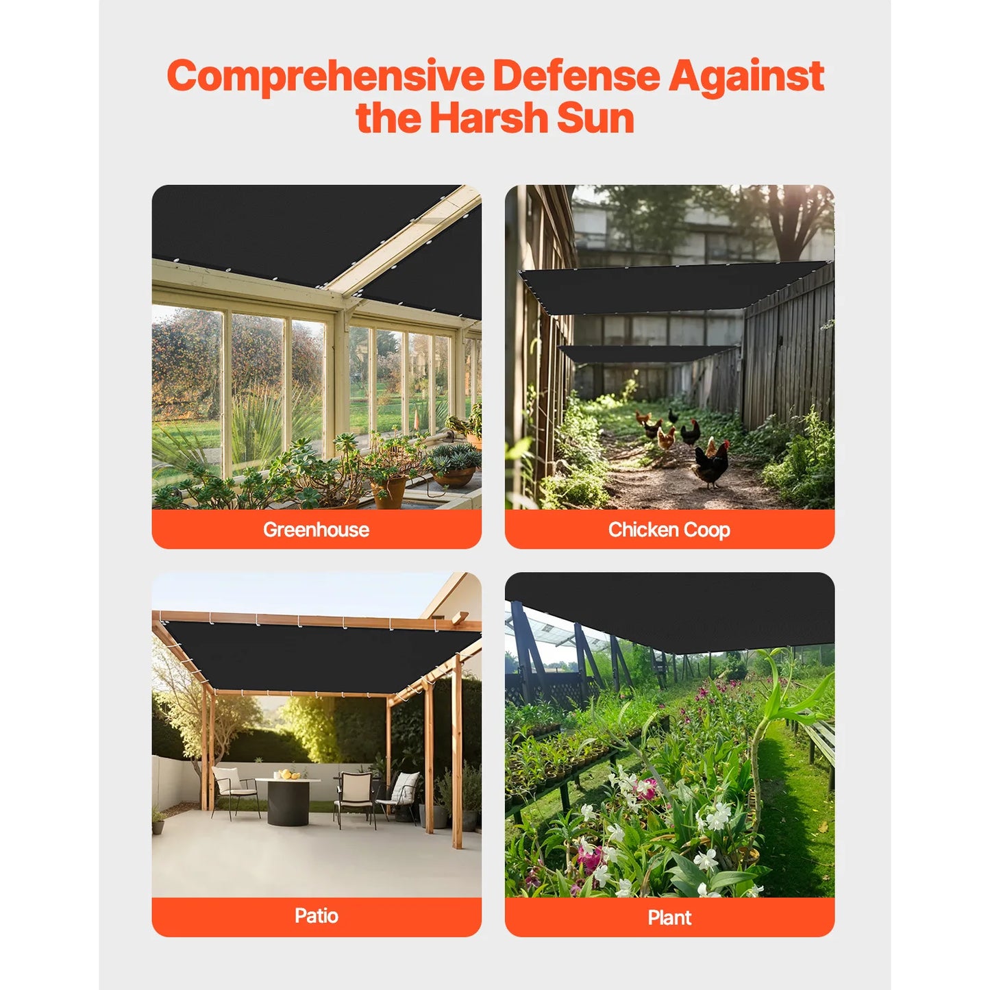 VEVOR 90 Percent Shade Cloth 10X10 Pergola HDPE Canopy