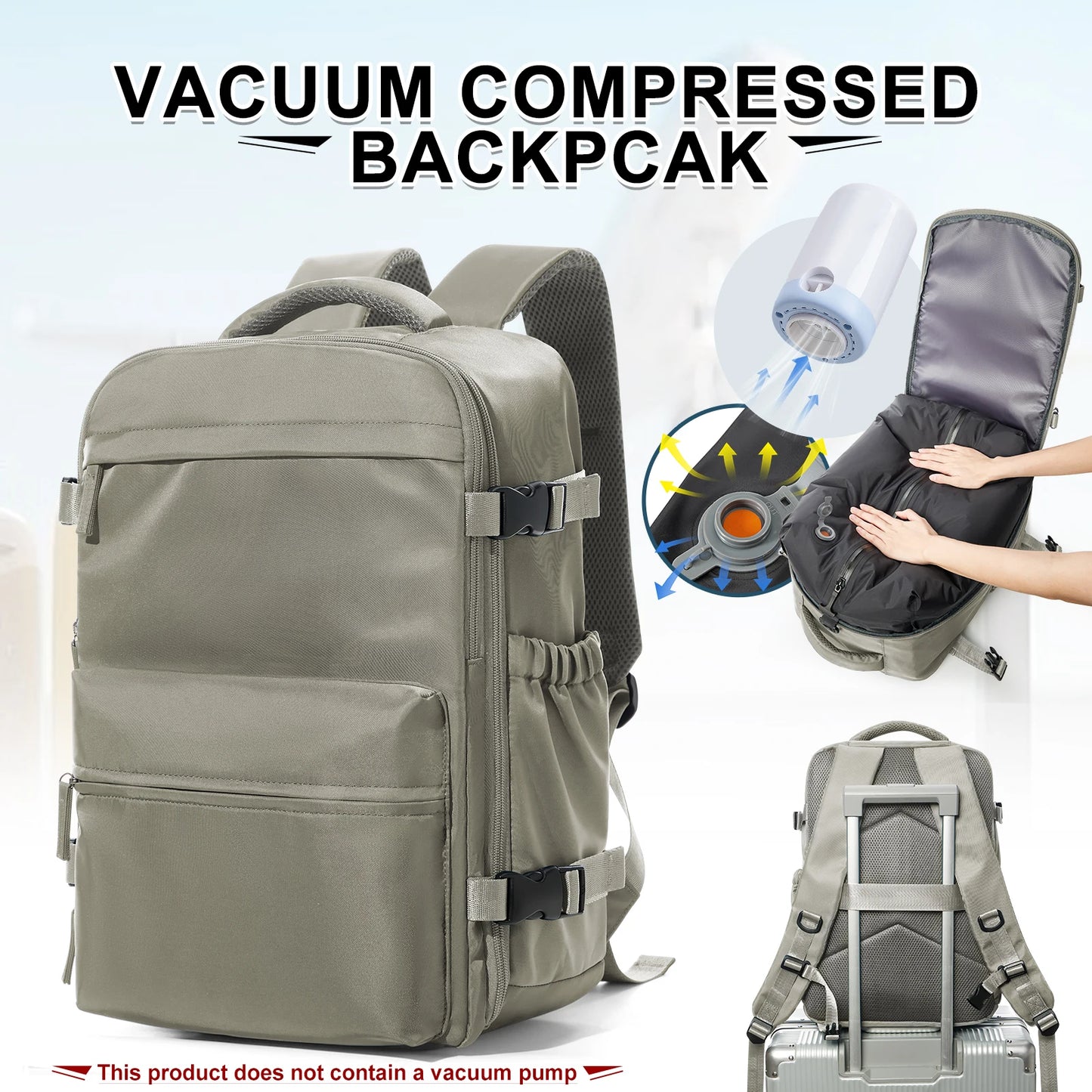 Unisex 15.6 Inch Laptop College Backpack Vacuum Travel