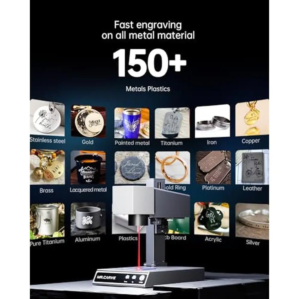 Portable Fiber Laser Marking Machine All Metals & Jewelry & Plastics Industrial Grade & Craft Grade Custom Laser Engraving Light