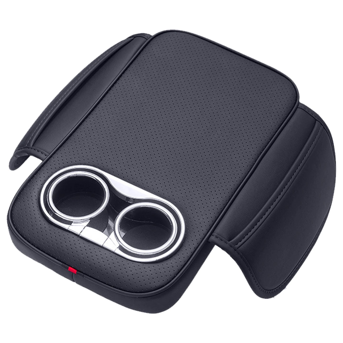 Car Armrest Cushion With 2 Cup Holder And Side Pocket PU Leather Auto Center Console Arm Rest Heighten Pads Car Arm Rest Cover