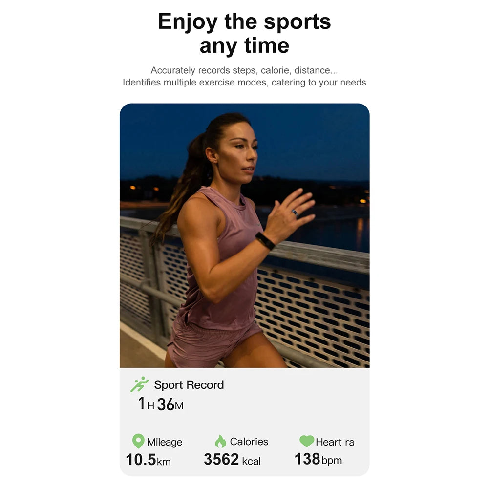 R02 Smart Ring Heart Rate Tracker 5.0 Bluetooth-Compatible Blood Oxygen Tracker Multi-sport Modes Wearable for Android for IOS