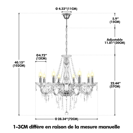 Ridgeyard 4-18 Arms K9 Crystal Chandelier Modern Luxury Boutique Country Style For Hallway Living/Dining Room Bedroom Home Light