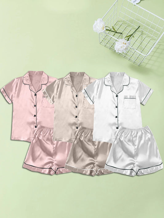 Women Pajamas Ice Silk Multi-Piece Nightgown Summer Set Comfortable Home Wear Peach+Champagne+White XXXL