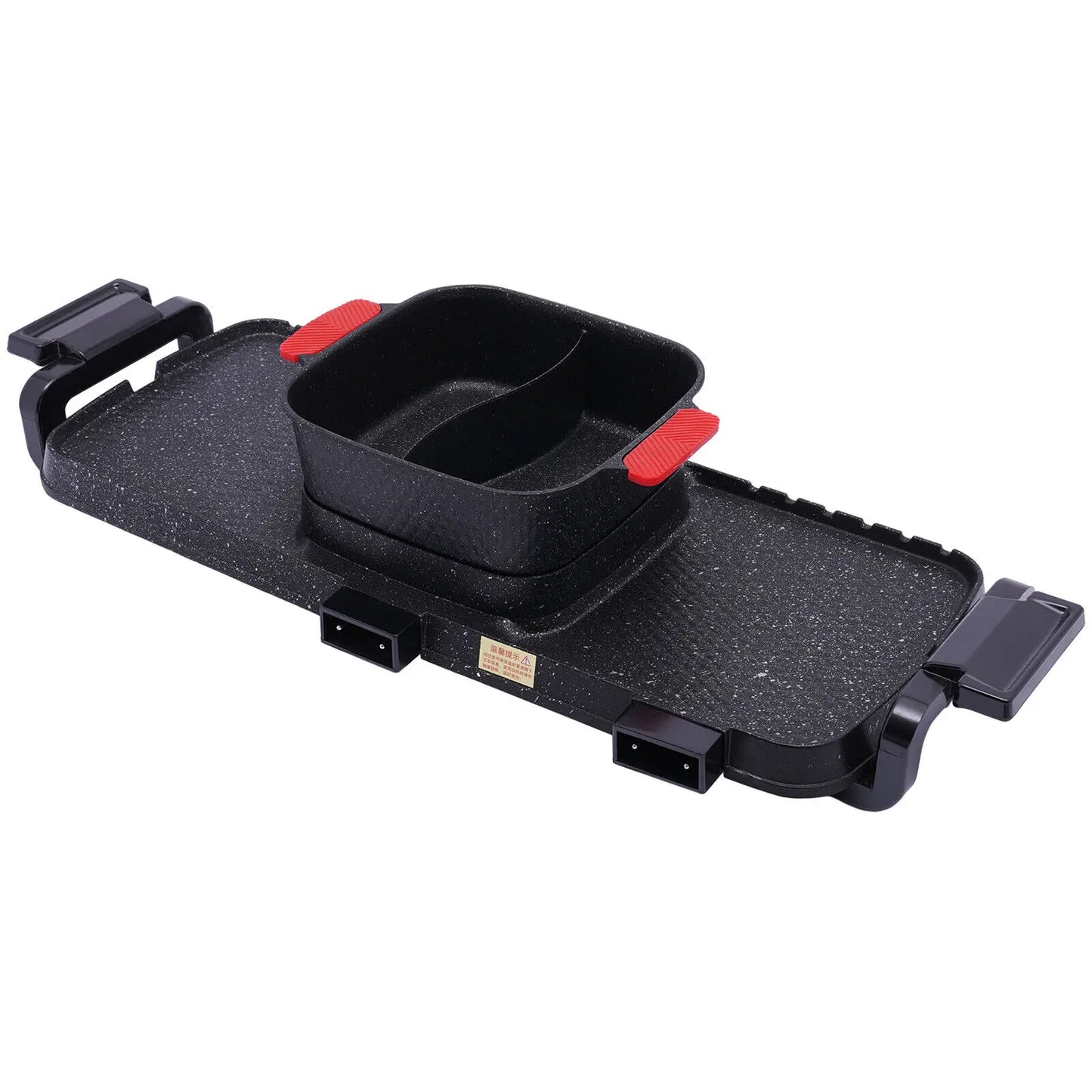 Electric 2 in 1 Hot Pot BBQ Oven Smokeless Barbecue Pan Grill Hotpot Machine