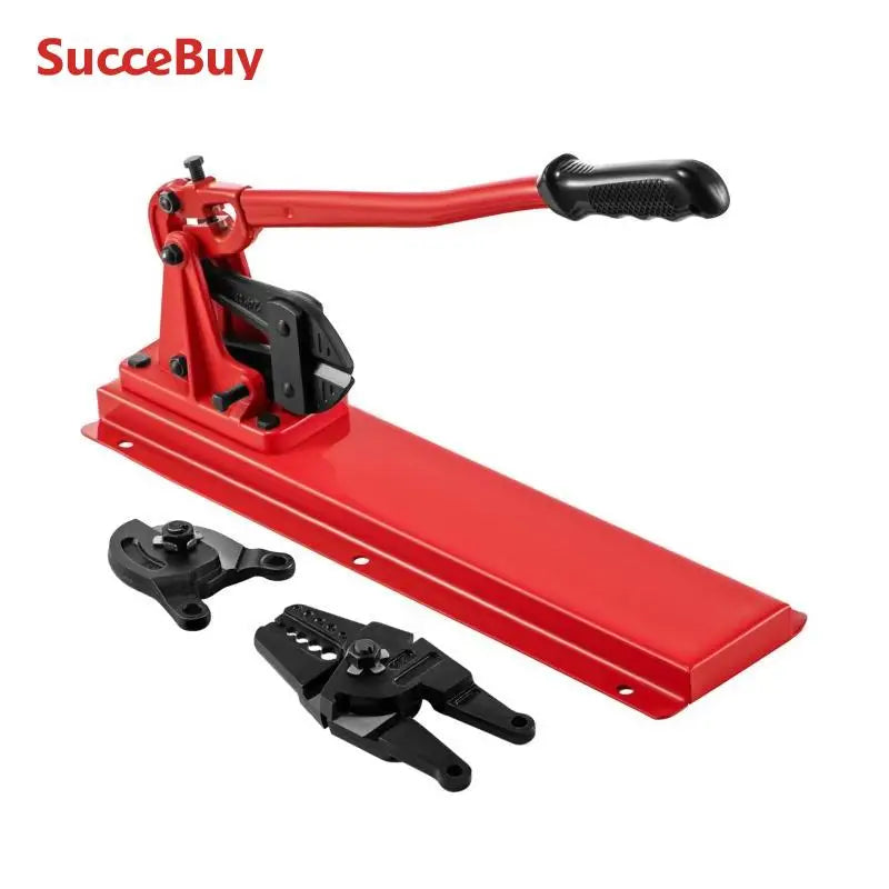 SucceBuy 24in Cutting Bench Type Hand Swager Tool Wire Rope Swaging Machine with Crimper Cable Bolt Cutter Head Copper Sleeves