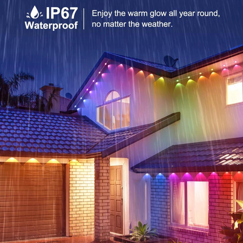 45M RGB Eaves LED Lights Permanent Outdoor Eaves LED Lights patio deals Party Home Holiday Decor halloween decorations