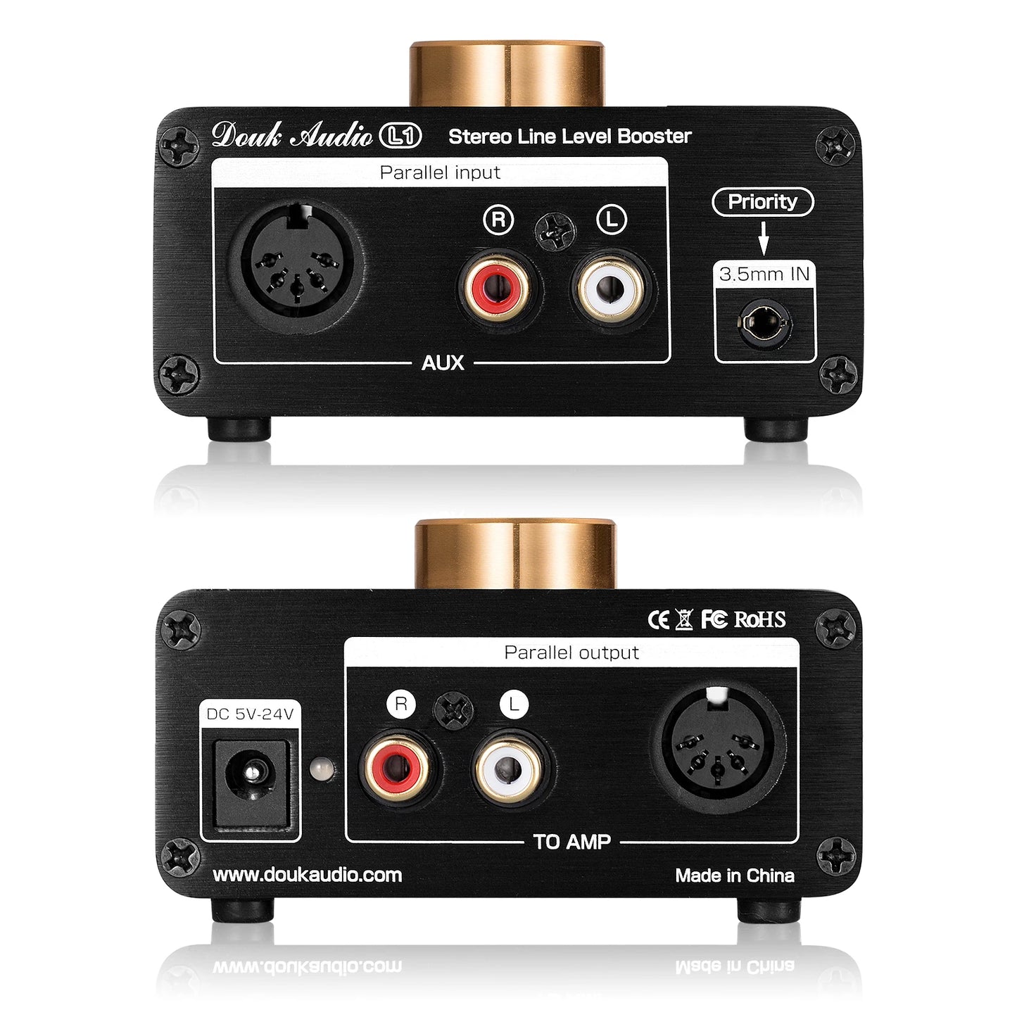 Nobsound HiFi Stereo Line Level Pre-Amplifier Mini Audio Signal Booster 20dB High-gain Preamp Volume Control for Ipod MP3 Phone