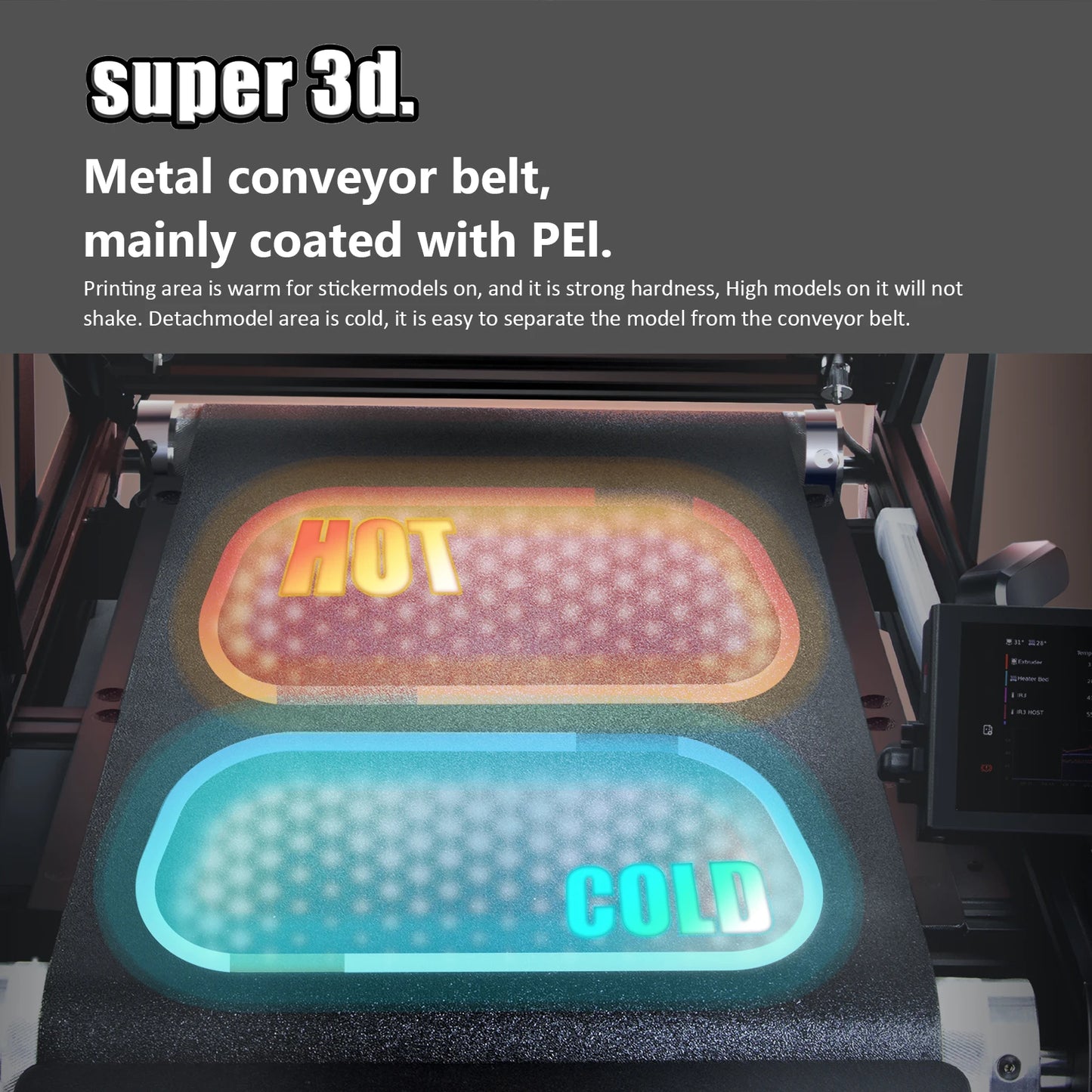 IdeaFormer IR3 V2 FDM 3D Printer Auto Leveling Core XY Stable Structure Infinite Z-Axis Steel Conveyor Belt With Extended Tray