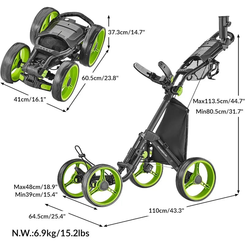 CaddyTek Explorer V8 - SuperLite 4 Wheel Golf Push Cart, Explorer Version 8