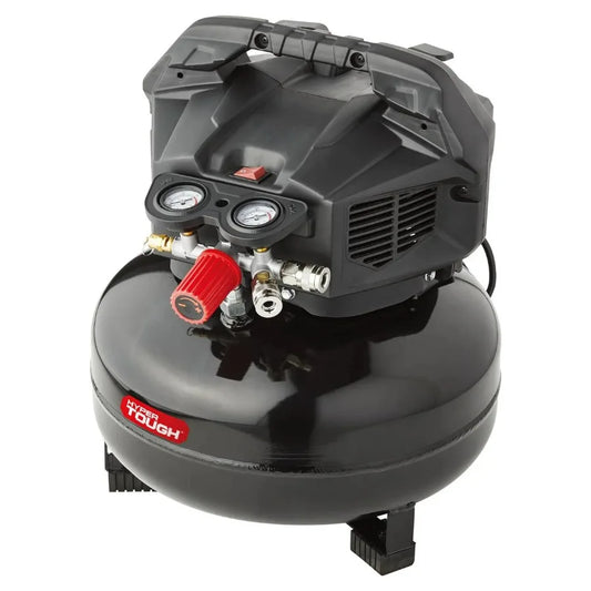 Hyper Tough Black 150 PSI Oil-Free Pancake Air Compressor 6 gal