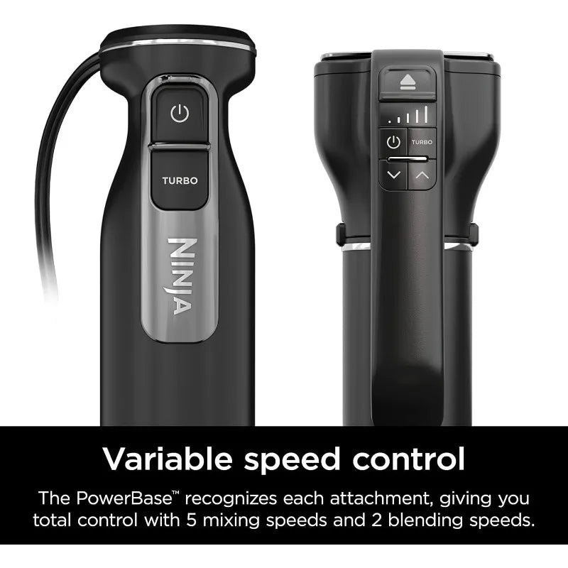 Ninja Hand Mixer, Immersion Blender, Foodi Power Mixer System, Handheld Emulsion Blender & Electric Hand Mixer Combo,Black CI101