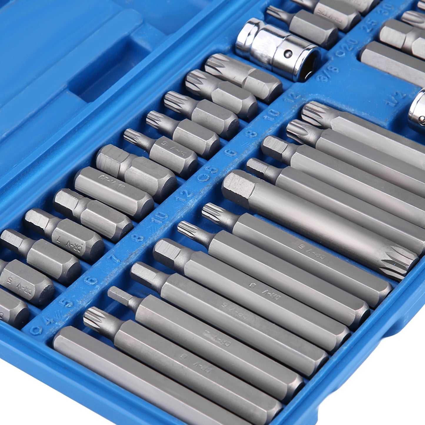 40Pcs Hex Star Torx Socket Bit Set Tool Kit 1/2inch 3/8inch Drive with Storage Box