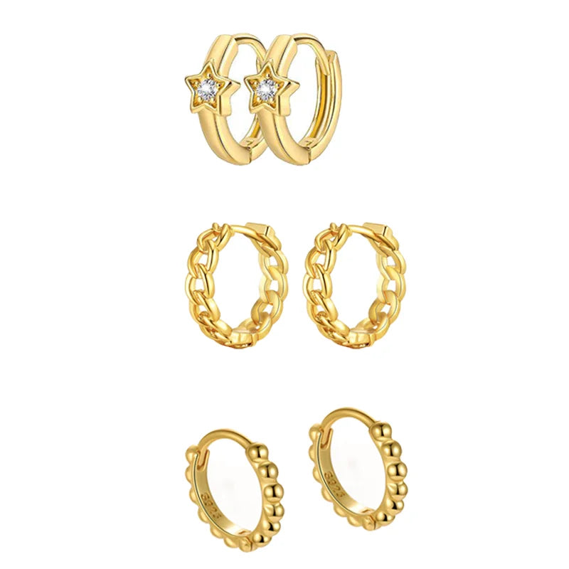 3/5/6 Women's Gold Earrings Set, Classic Fashion Style, Suitable for Daily Parties, Banquets and Festivals
