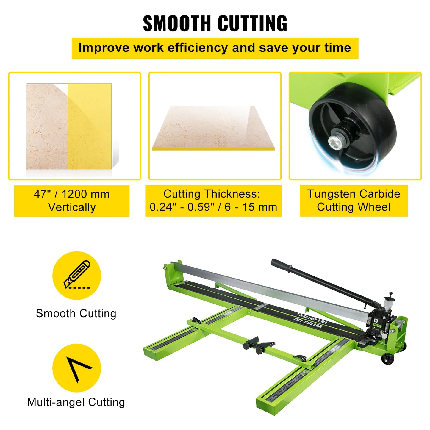 SucceBuy Manual Tile Cutter Infrared Laser Positioning Floor Cutter Knife Professional Hand Tool for Cutting Porcelain Ceramic
