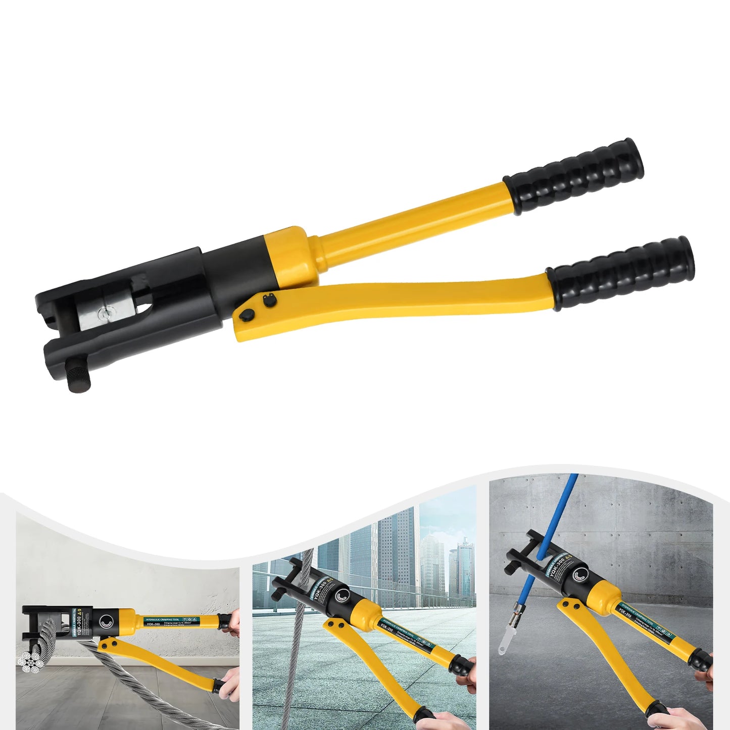 120KN/26455lbs Hydraulic Crimping Tool Rope YQK300 Wire Balustrade Crimper, Hydraulic Hand Crimper Tool
