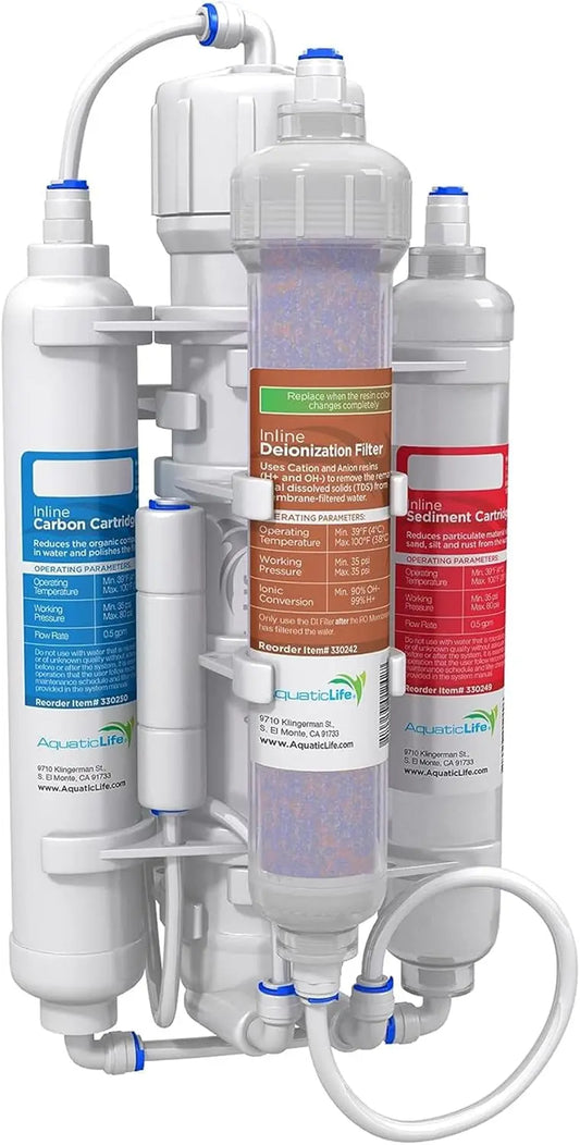 4 Stage Reverse Osmosis Water Filter System for Aquarium with Replacement Filters and Accessories