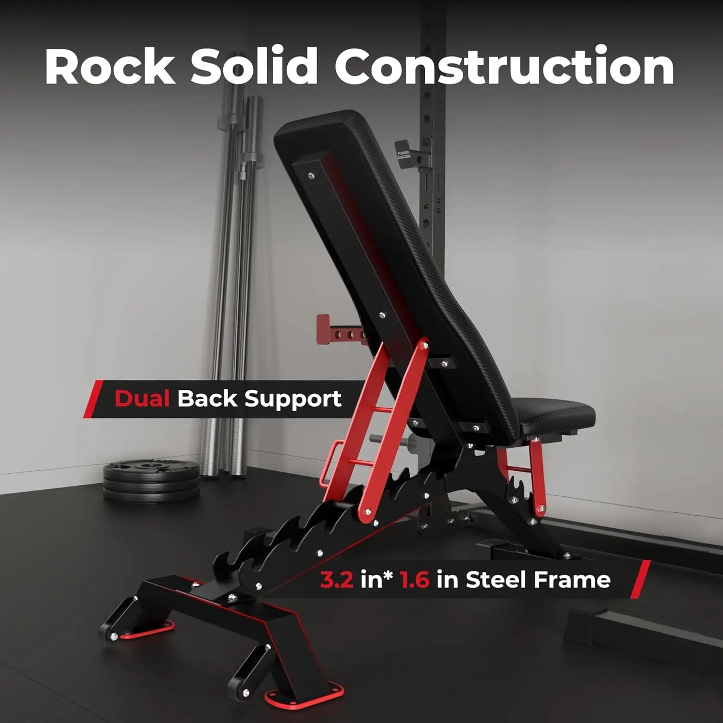 Weight Bench, 1200LBS Weight Capacity Strength Training Bench Heavy-duty Adjustable Workout Bench