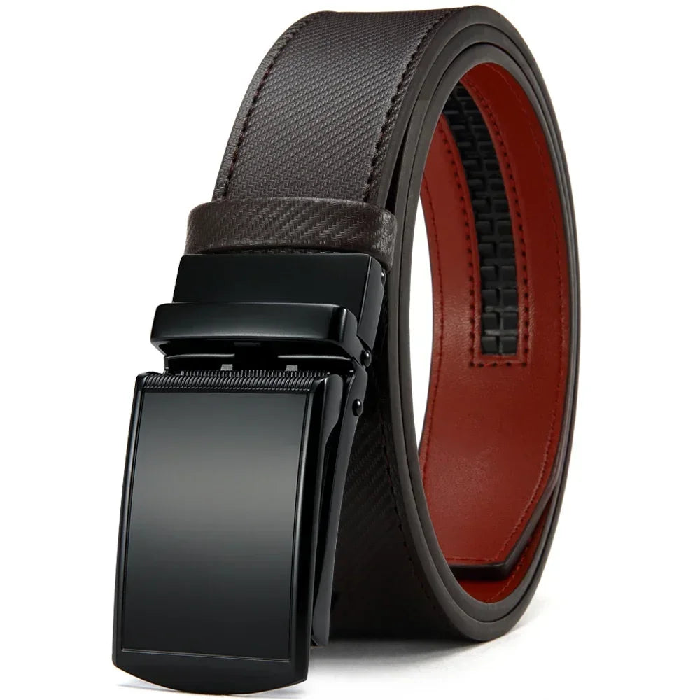 Automatic Genuine Leather Belt For Men Black Designer