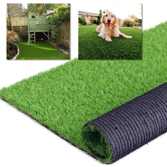 9FT x 27FT Artificial Turf 1.38inch Simulated Synthetic Fake Grass with Drainage Holes, Reusable Grass Urinal for Dogs, Backyard